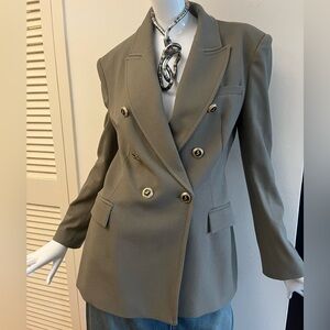 Zara Double-Breasted Women's Blazer Jacket - Olive